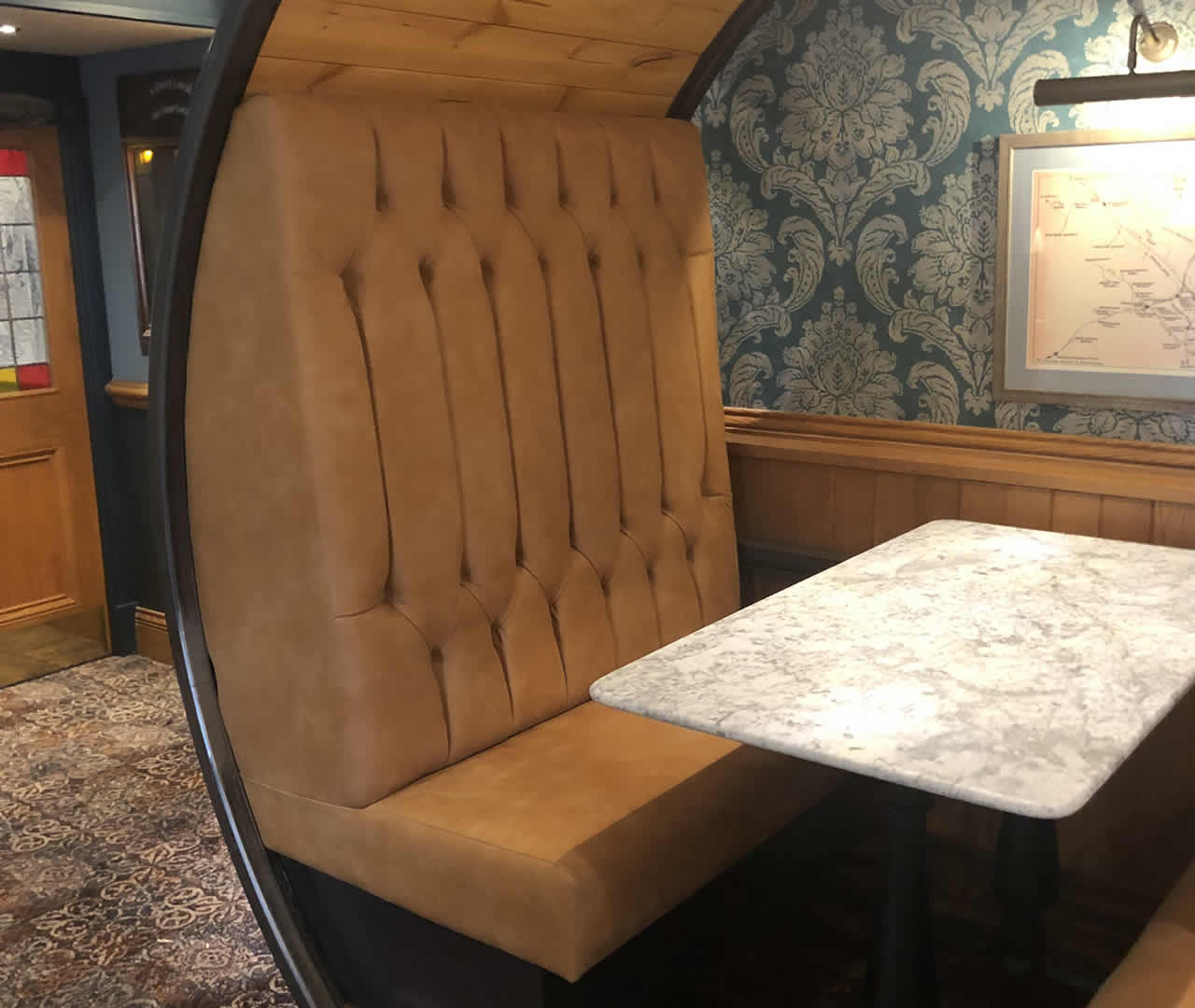 button back fixed seating